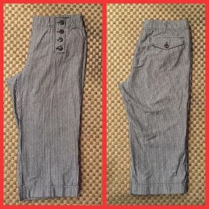 Adorable and sexy high waisted pinstripe capris